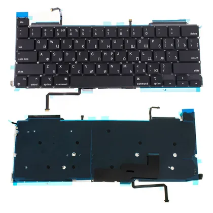 фото, Клавіатура для ноутбука APPLE (MacBook Pro: A2338 (2020)) rus, black, підсвічування клавіш, SMALL ENTER (оригінал)