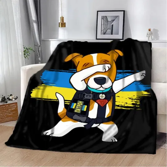 Плед патриотический 3D Пес Патрон Черный 20222321_A 10588 160х200 см Ціна