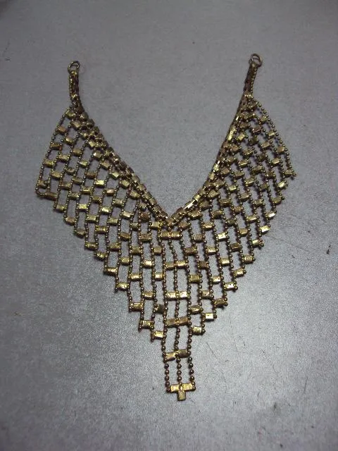 Бижутерия колье-пластрон ожерелье с черными вставками размер 5,5 х 16,2 (32,4) см №13471 Характеристики