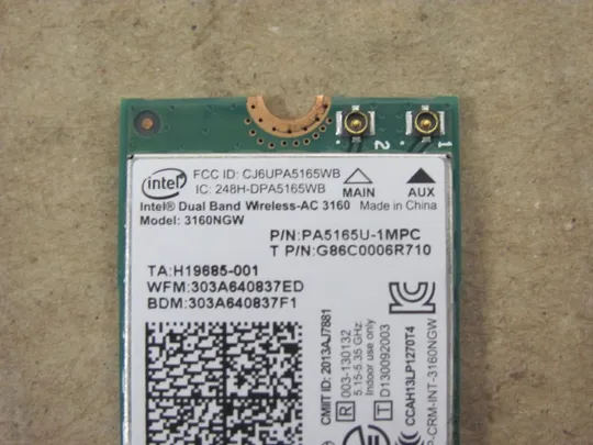 номер0197-28 Wi-Fi адаптер Intel 3160NGW PA5165U-1MPC для TOSHIBA SATELLITE L50 B L50 D оригінал З аукціону