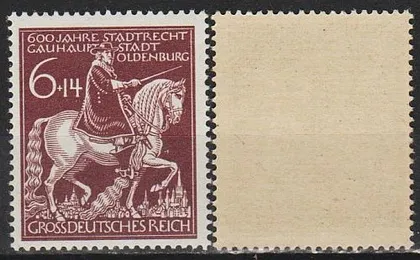 фото, 1945 - Рейх - 600 років міста Олденбург Mi.907 **