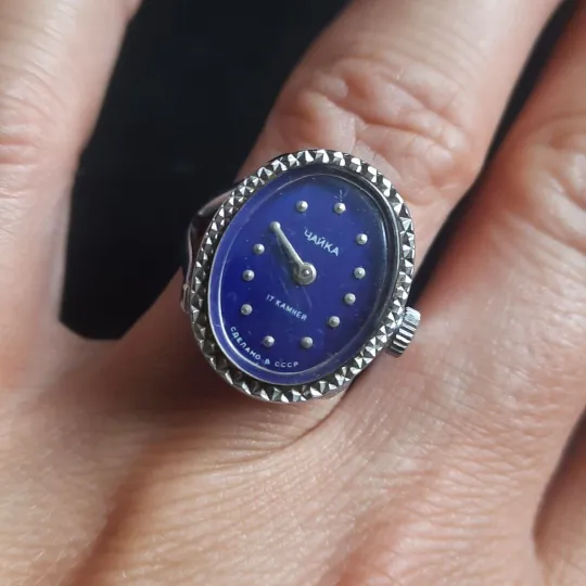 Годинник -каблучка Чайка СССР Часы-кольцо чайка СССР,на ходу. Торговий майданчик