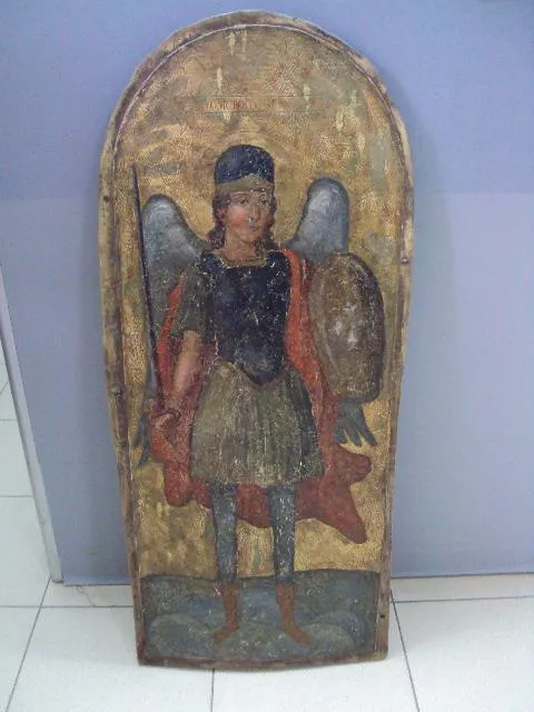 Икона Архистратиг Михаил на цельной доске Архангел Михаил натура размер 92 х 39,6 см №13820 Ціна