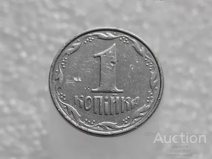 фото, 1 копійка 2004 рік Україна 1.1ВА " Брак, Проточка Штемпеля Аверса по Колу " (437+)