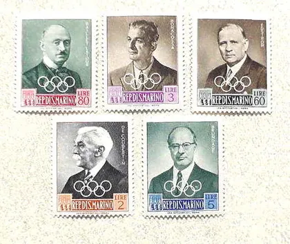 фото, Серія поштових марок Сан-Марино " Особистості " 1959 рік **