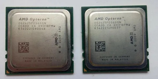 Два 6х ядерных процессора AMD Opteron 2425 2,1GHz OS2425PDS6DGN Socket F 1207 55W Вживан Ціна