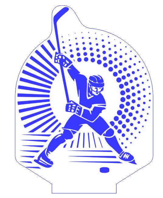 Акриловий світильник-нічник Хокей синій tty-n001479 Ціна