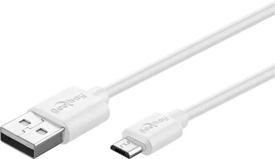 Кабель пристроїв USB2.0 A-microB M/M  0.5m Goobay (75.03.8665) AWG28 2xShielded Silver-contact Ціна