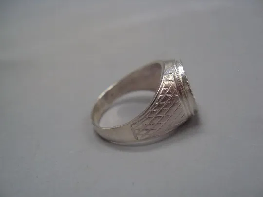 Мужской перстень кольцо овал зодиак Рыбы гороскоп серебро Украина вес 5,18 г размер 19 №15147 Продаж