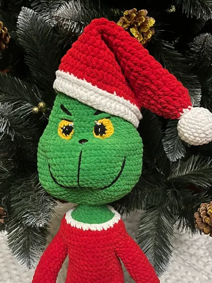 фото, Вʼязана іграшка Грінч