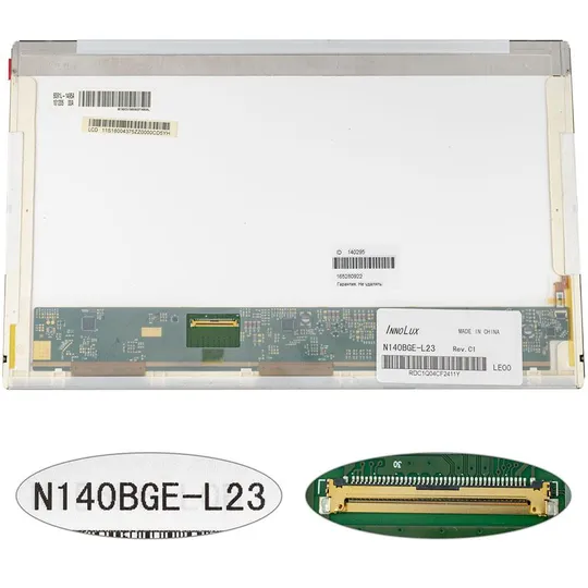 Матриця 14.0 N140BGE-L23 (1366*768, 40pin, LED, NORMAL, глянцева, роз&#039;єм ліворуч знизу) для ноутбука (renew) Ціна