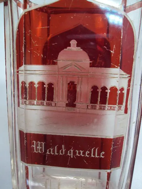 Карманный стакан стекло Чехия Марианске-Лазне D.M.1875 Waldquelle audeufen non marieubad 12,7см №808 Недорого