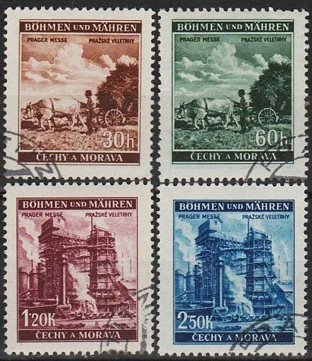 1941 - Рейх - Богемія - Ярмарок у Празі Mi.75-78  _гаш 8,0 € Ціна