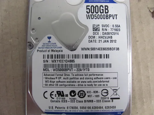 Жорсткий диск   2.5&quot; SATA 500GB WD Blue 5400rpm 8MB WD5000BPVT Продаж