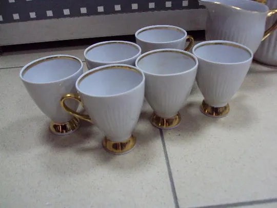 Купити Сервиз кофейный набор чайник, сливочник и чашки фарфор полонное лот №10974