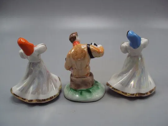 Фигура фарфор статуэтки Дулево танец перепляс музыкант с гармошкой плясуньи и гармонист 3 шт №13639 Продаж