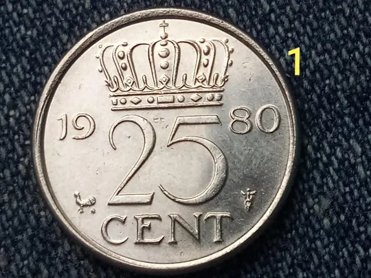 Нидерланды, 25 центов (1980 г.) Ціна