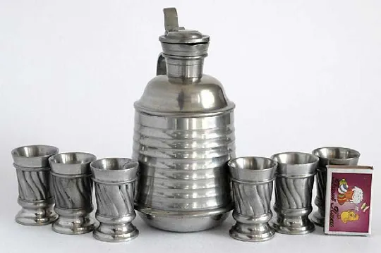 Антикварний олов&#039;яний набір для вина, сервіз, 1930-ті рр., Німеччина Інтернет-аукціон