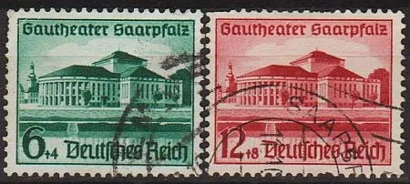 1938 - Рейх - Театр Саар Mi.673-74  _6.0 € _гаш Ціна