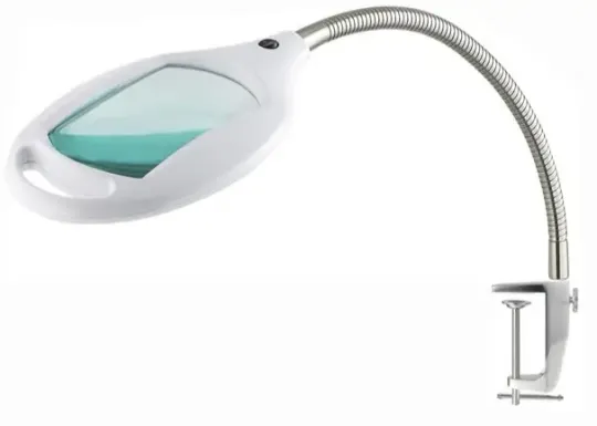 Лупа-лампа 3 діоптрії 190x157мм з LED-підсвіткою на струбцині 8061 Zhongdi Ціна