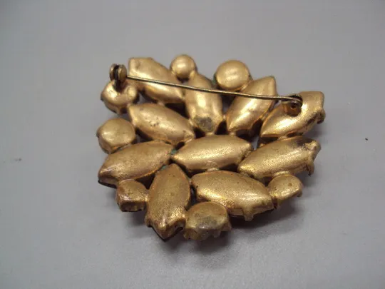 Бижутерия брошка фиолетово-коричневые вставки брошь размер 5 х 4 см (нет 3х камушков) №15864 Інтернет-аукціон