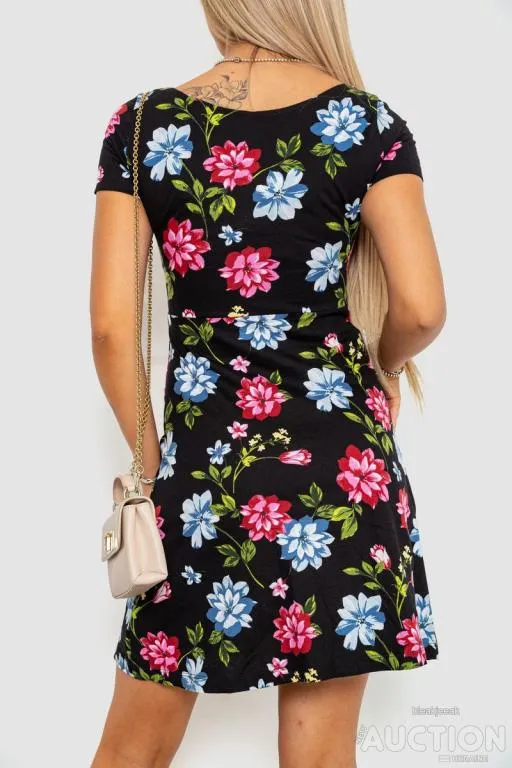 Платье повседневное с принтом, цвет черно-красный, 244R284 Продаж