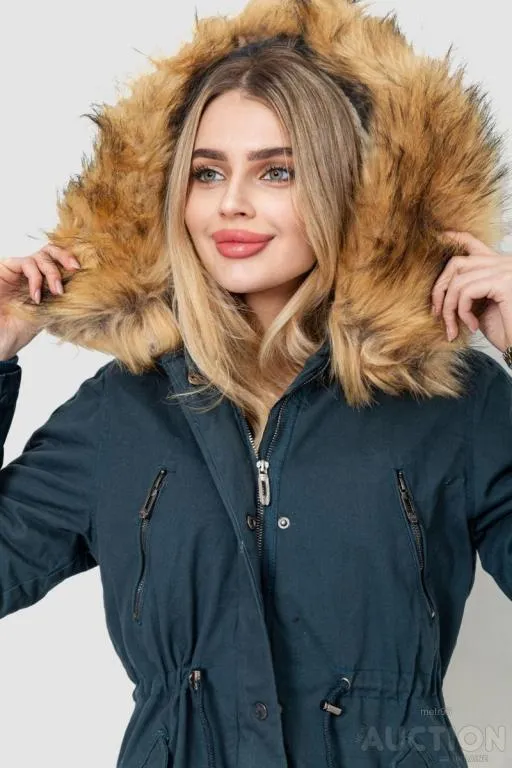 Парка женская зимняя, цвет темно-зеленый, 244R6912 Недорого