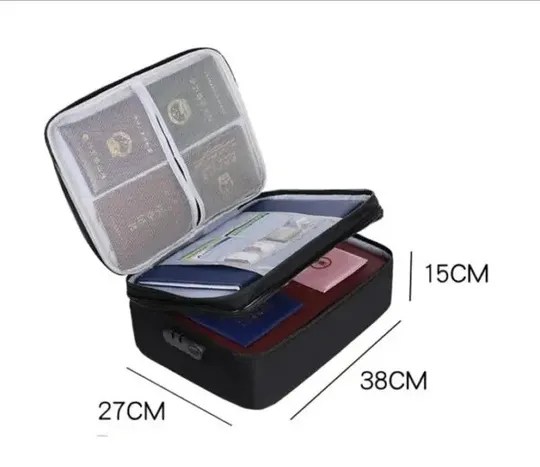 Органайзер папка для документов с кодовым замком на 2 отделения Черный Ціна