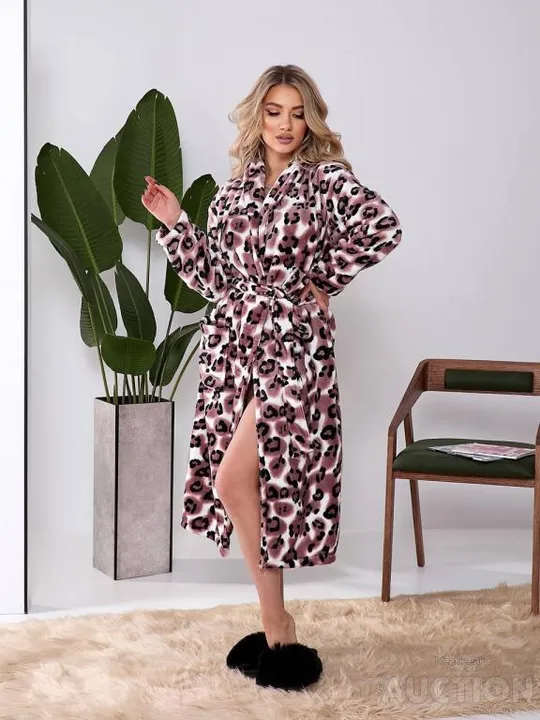 Жіночий махровий халат колір чорний-коричневий Характеристики