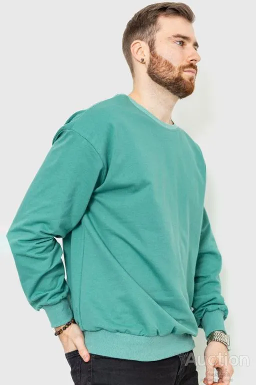 Свитшот мужской однотонный, цвет оливковый, 208R0233 З аукціону