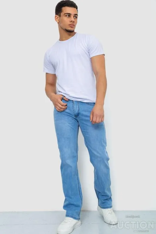 Купити Джинсы мужские тонкие летние, цвет голубой, 244R8084