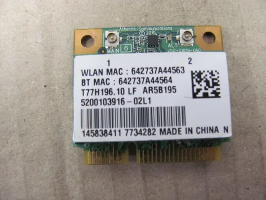 411-16 WI-FI адаптер AR5B195 T77H196.10  для  SONY VAIO  PCG-91311M VPCEJ  PCG-91211M  VPCEH  оригінал З аукціону