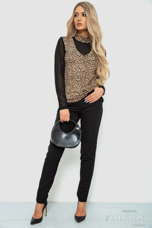Купити Лонгслив женский с рукавом в сетку, цвет леопардовый, 186RG400