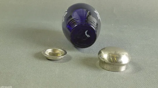 Чайниця банка для чаю синя кобальтова радянське скло Вживане Інтернет-аукціон