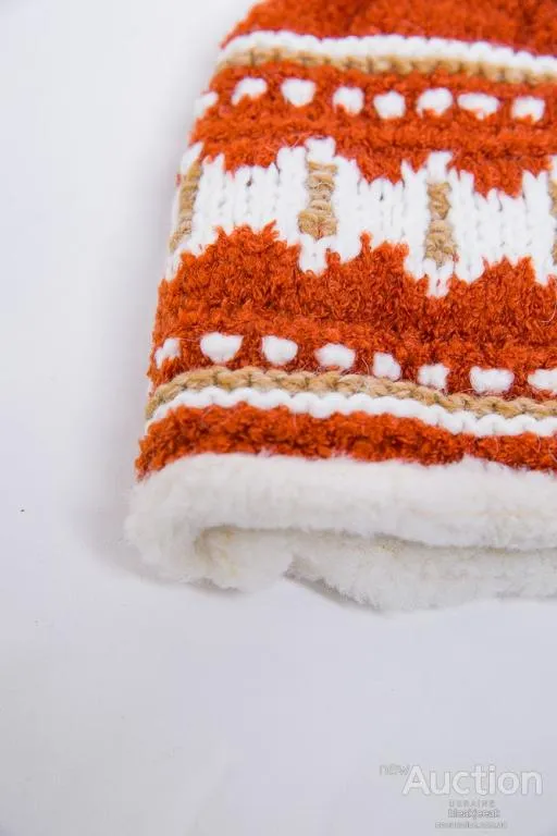 Купити Детская шапка, терракотового цвета с узором, 167R7781