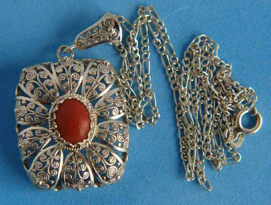 Підвіска філігрань срібло 800 проба корал Austria Де купити