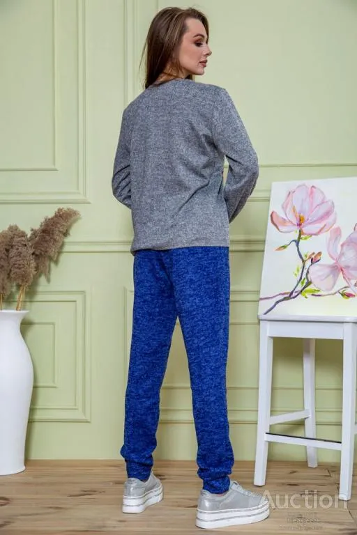 Женский костюм штаны + кофта, серо-синего цвета, 172R1211 Де купити