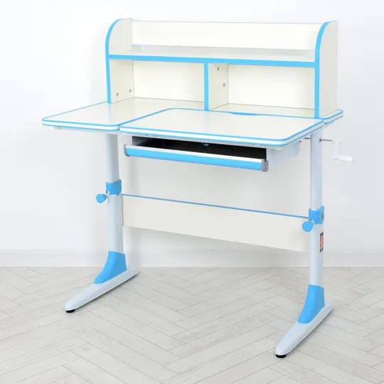 Купити Детская Парта Bambi M 4804-4, с надстройкой, выдвижной ящик, регулируемая высота (Бело-синий)
