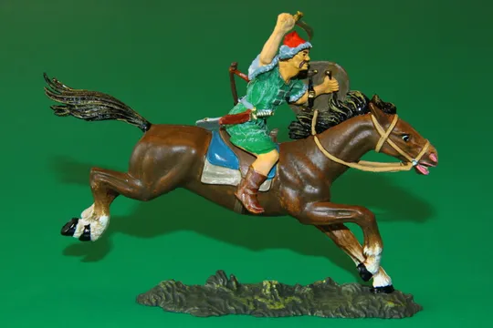 ГУН ІЗ МЕЧЕМ-САБЛЕЮ монголо-татарин №8761 ELASTOLIN 70мм ФРН З аукціону