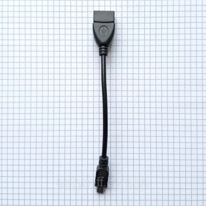 фото, Mini USB OTG кабель адаптер перехідник 0.1м Чорний