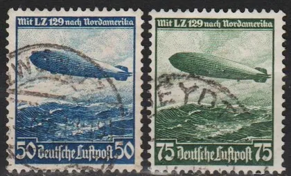 фото, 1936 - Рейх - Дирижабль Гінденбург Mi.606-607 _гаш