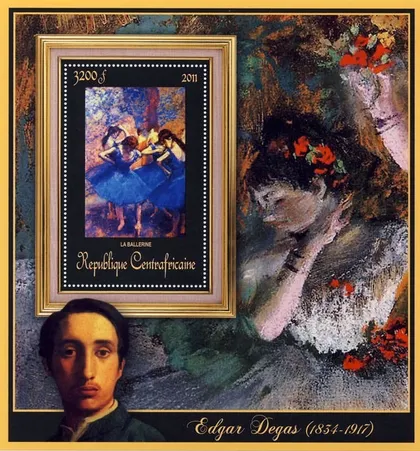 фото, ЦАР-Живопись-Эдгар Дега-2011.Чистый Блок.  MNH.