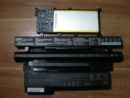 фото, ЛОТ - 4 Штуки Робочі та Неробочі Батареї Asus Dell HP - Майстру на Запчастини / Акумулятори 18650