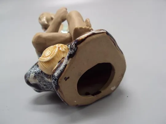 Фигура керамика статуэтка Китай рыбак китаец с удочкой ловит рыбу 50-е года высота 13,3 см №13567 Інтернет-аукціон