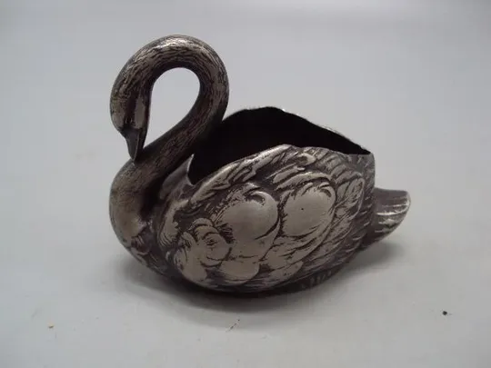 Солонка фигура миниатюра Норблин лебедь посеребрение клеймо Verit N.B.W. размер 5х6,5 см №14584 Ціна