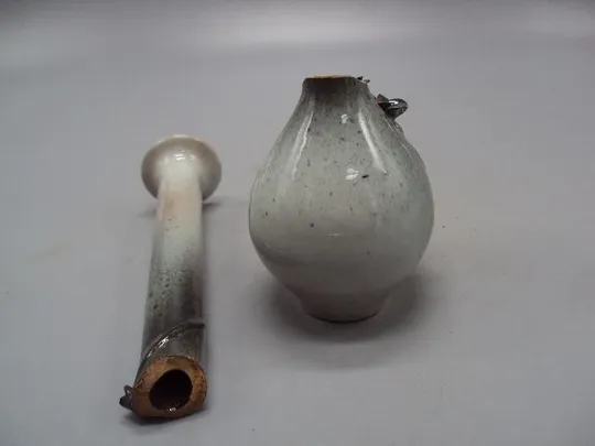 Вазочка керамика ваза цветочки высота 21,4 см под реставрацию №13974 Продаж