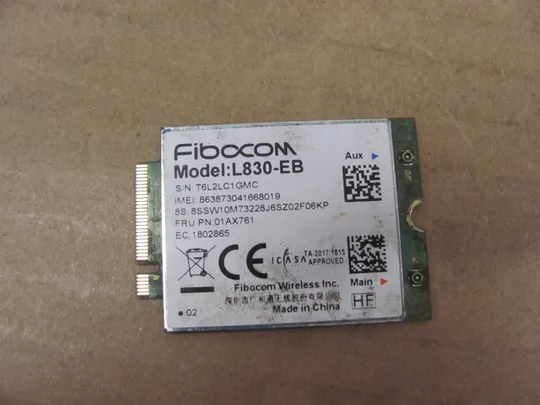 834-19  4G(LTE) модем L830-EB 01AX761  для Lenovo ThinkPad L480 L490  оригінал Ціна