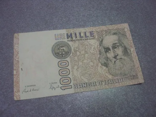 банкнота 1000 лир 1982 италия №350 Ціна