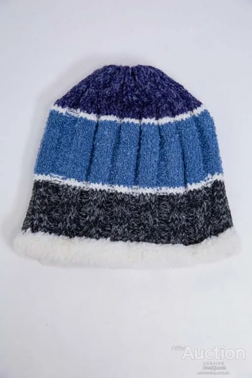 Детская шапка, серо-синего цвета, из шерсти, 167R7777 Ціна