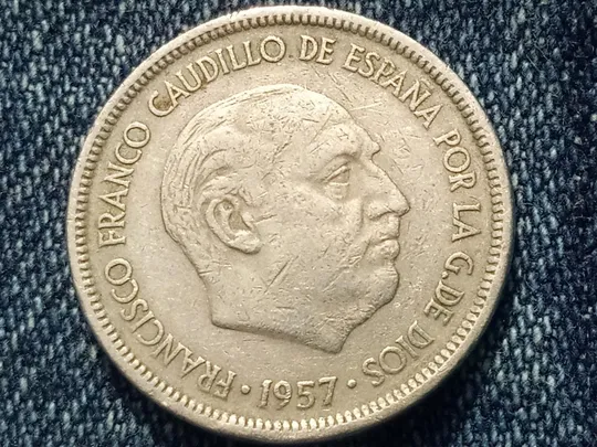 Купити Испания, 5 песет (1957 г.) Дата в звезде (60).